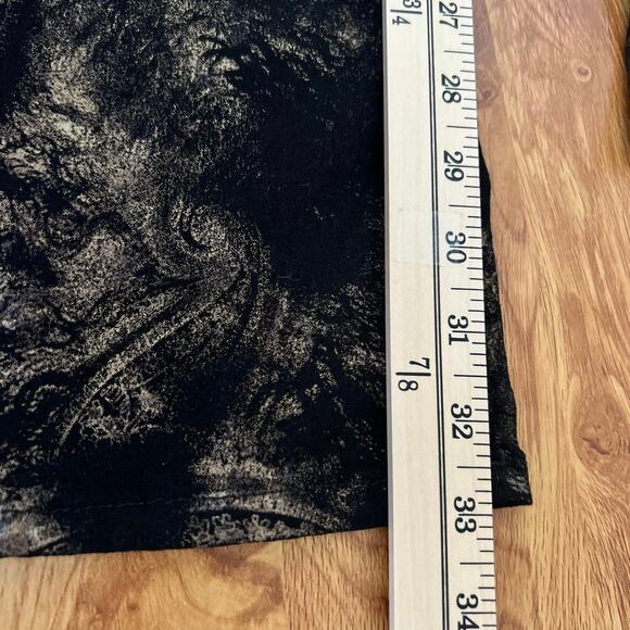 Free People Jayde Metallic High Rise Flare Leg Jeans In Black Tie Size 26 - Picture 12 of 15